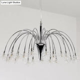 Silver Finish Firework Pendant Chandelier - Metal Romantic Pretty Ideal For Dining Room