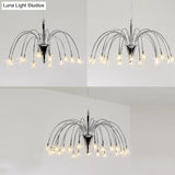 Silver Finish Firework Pendant Chandelier - Metal Romantic Pretty Ideal For Dining Room