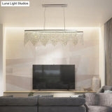 Silver Led Crystal Island Pendant - Sleek And Contemporary Ceiling Suspension Lamp