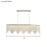 Silver Led Crystal Island Pendant - Sleek And Contemporary Ceiling Suspension Lamp