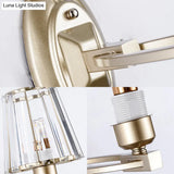 Silver Modern Cylinder Crystal Wall Light Fixture For Living Room - 1/2 Lights Sconce