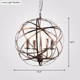 Silver Pendant Chandelier - 4-Light Metal Candle-Style Fixture For Dining Room