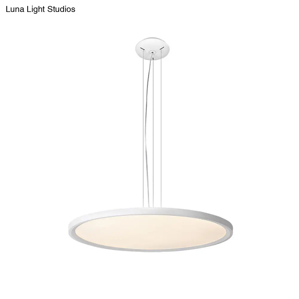 Silver Round Corridor Pendant Led Light Fixture - Modern Acrylic Suspension Lighting