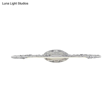 Silver Vanity Light Fixture - Classic Metal Led Sconce Lamp (19.5/23.5/26) White/Warm
