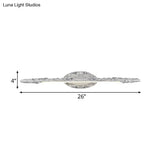 Silver Vanity Light Fixture - Classic Metal Led Sconce Lamp (19.5/23.5/26) White/Warm
