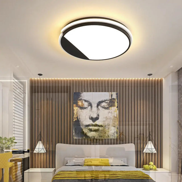 Simple Acrylic Flush Mount Led Ceiling Lamp 16/19.5 Diameter Warm/White Light - Dining Room Lighting