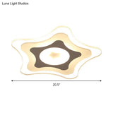 Simple Acrylic Led Flush Ceiling Light With Five - Pointed Star Design - Warm/White/3 Color