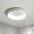 Simple Acrylic Round Flush Mount Led Ceiling Fixture 16/19.5 Inch White/Grey Hollow Design