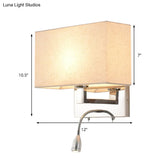 Simple Beige Fabric Led Wall Light Sconce For Bedroom