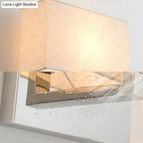 Simple Beige Fabric Led Wall Light Sconce For Bedroom