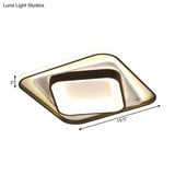 Simple Black Flush Mount Acrylic Ceiling Light For Bedroom - Rectangular/Square 19.5’/35.5’