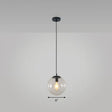 Simple Black Glass Pendant Light With Single-Bulb For Restaurant Ceilings / 6’ Clear