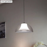 Simple Black Semicircle Pendant Light With Clear Glass - 1 Bulb Ceiling Suspension Lamp
