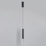 Black Tube Pendant Led Light Kit With Simple Acrylic Design Warm/White 10-12.5 Height