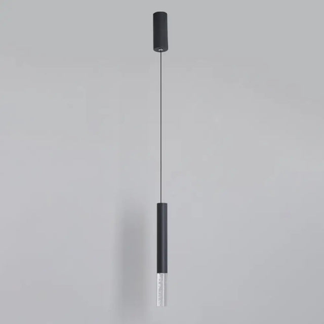 Black Tube Pendant Led Light Kit With Simple Acrylic Design Warm/White 10-12.5 Height
