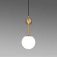 Simple Brass Bedroom Pendant Light with Milk Glass Shade Brass