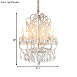 Simple Crystal Bedroom Chandelier - Curvy Design 5/6 Lights Silver Suspension Lighting