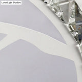 Simple Crystal Drum Ceiling Flush Mount - White Led Light For Bedroom (White/3 Color A/B)