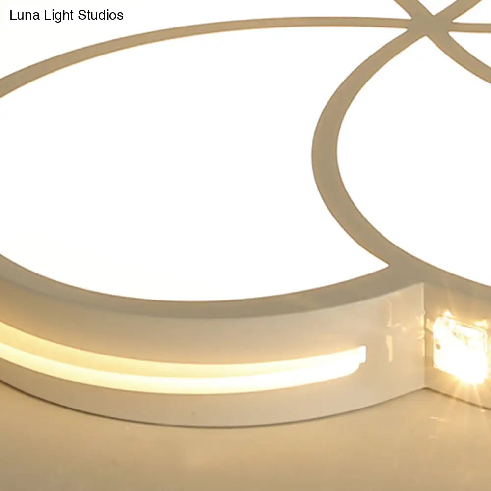 Simple Crystal Flower Flush Mount Led Bedroom Lamp - 16.5’/20.5’/24.5’ W Light Fixture In