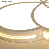 Simple Crystal Flower Flush Mount Led Bedroom Lamp - 16.5’/20.5’/24.5’ W Light Fixture In