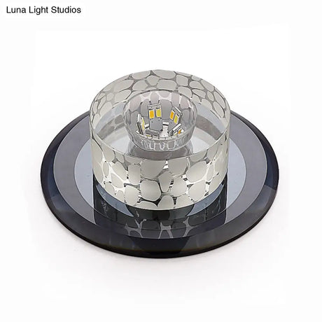 Simple Crystal Led Ceiling Light With Flush Mount - Ideal For Corridors