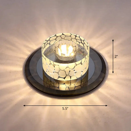 Simple Crystal Led Ceiling Light With Flush Mount - Ideal For Corridors Black / Warm