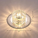 Simple Crystal Led Ceiling Light With Flush Mount - Ideal For Corridors Clear / Warm
