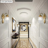 Simple Crystal Rod Wall Mount Light - Gold Sconce For Corridor