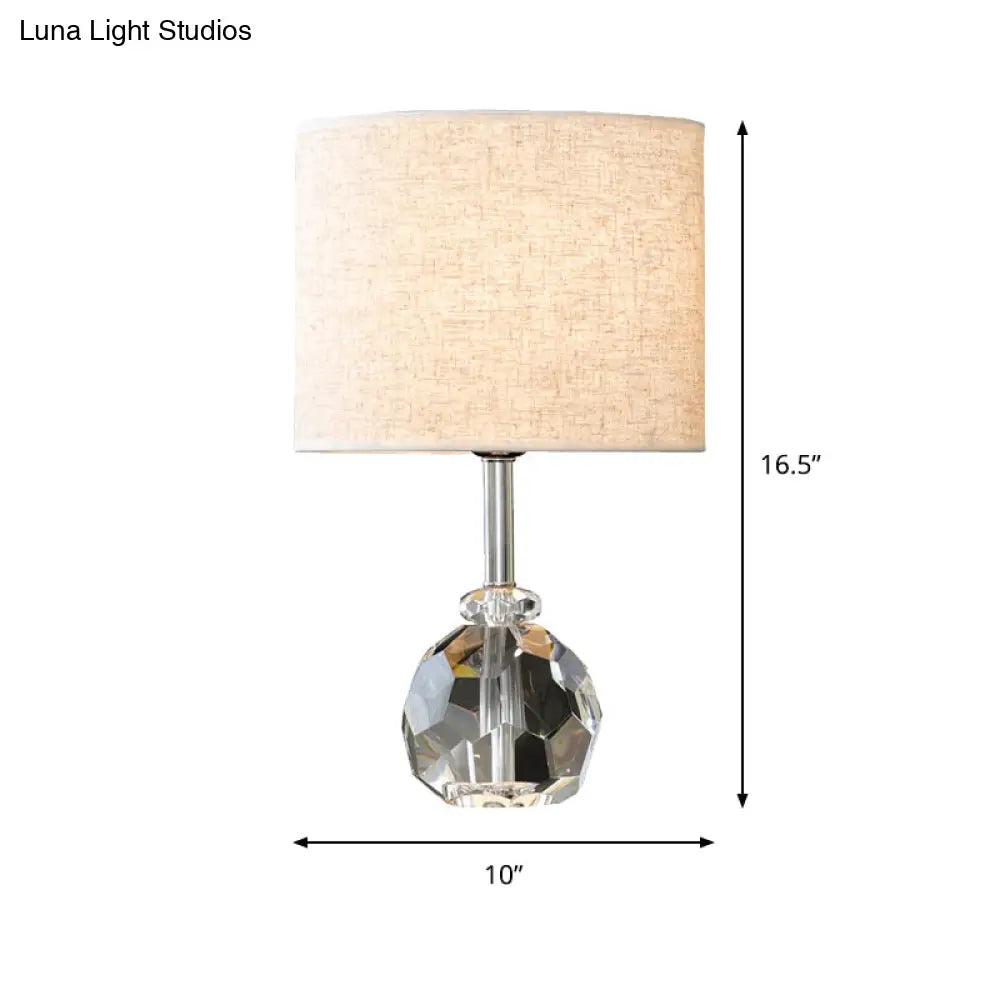 Simple Grey Nightstand Lamp With Prismatic Optical Crystal - Ideal For Living Rooms!