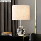 Simple Grey Nightstand Lamp With Prismatic Optical Crystal - Ideal For Living Rooms!