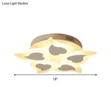 Simple Heart Acrylic Led Ceiling Light With Remote Dimming - Warm/White 18’/23’ Wide