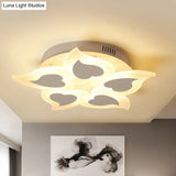 Simple Heart Acrylic Led Ceiling Light With Remote Dimming - Warm/White 18’/23’ Wide