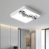 Simple Iron Led Flushmount Bedroom Light – 16’/19.5’ Round/Square Flush With Bubble Pattern