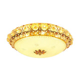 Simple Led Flush Light With Clear K9 Crystal Dome - 15/19/23 Wide White Ceiling Lamp (Warm/White/3