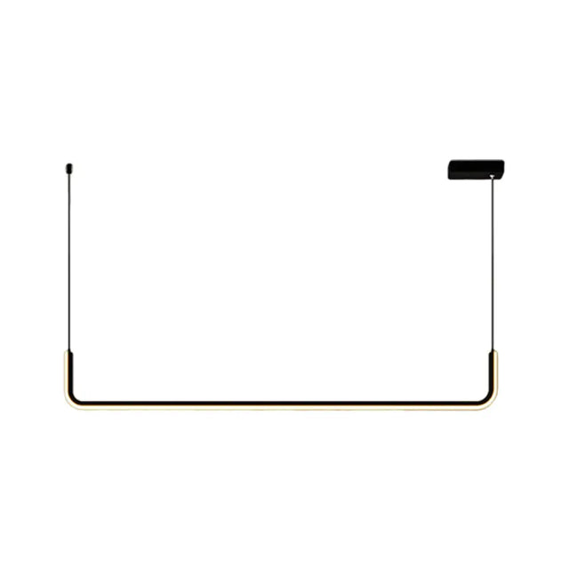 Simple Led Multi Ceiling Light With Metal Shade Black/Gold Linear Pendant In Warm/White