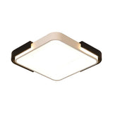 Simple Metal Led Flush Mount Light In White/Warm - Rectangular/Square Ceiling Fixture 18/35.5 Wide