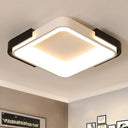 Simple Metal Led Flush Mount Light In White/Warm - Rectangular/Square Ceiling Fixture 18’/35.5’