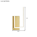 Simple Metal Led Gold Wall Sconce - Right-Angle Linear Lamp With Warm/White/3 Color Light Options