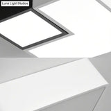 Simple Metal Square Flush Mount Led Ceiling Light Fixture For Living Room In Warm/White -