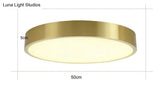 Simple Modern Nordic Corridor Copper Round Led Ceiling Lamp