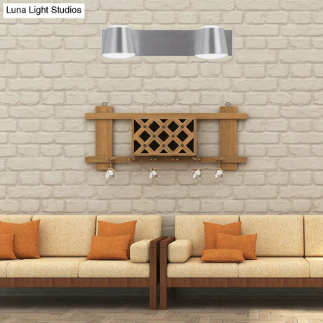Simple Silver Wall Sconce With Tapered Design And Warm/White Light - 1/2/3 Heads
