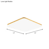 Simple & Slim Beige Led Ceiling Light In Square/Rectangle Shape For Living Room -