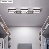 Simple Square Flush Mount Ceiling Lamp - Brown/Warm White 2/3/4 Heads Ideal For Hallways