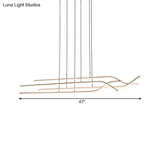 Simple Strip Chandelier Acrylic Led Pendant - 39/47 Wide For Dining Room Ceiling In