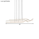 Simple Strip Chandelier Acrylic Led Pendant - 39/47 Wide For Dining Room Ceiling In