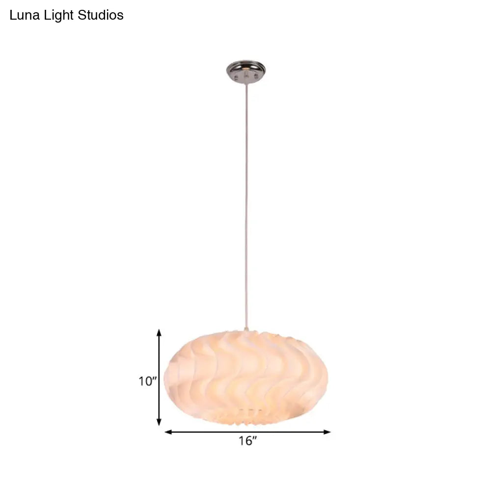 Simple Style Acrylic Meringue Pendant Light - 1 White Ceiling 14’/16’/19.5’ Wide