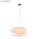 Simple Style Acrylic Meringue Pendant Light - 1 White Ceiling 14’/16’/19.5’ Wide
