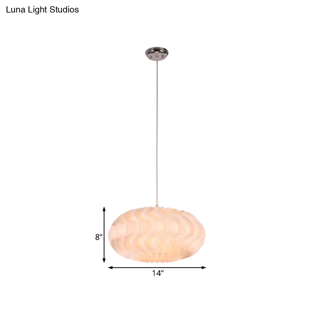 Simple Style Acrylic Meringue Pendant Light - 1 White Ceiling 14’/16’/19.5’ Wide