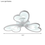 Simple Style Acrylic White Flower Flush Mount Light With Led For Bedroom Ceiling - Warm/White