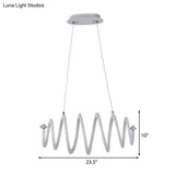 Simple Style Acrylic White Led Spiral Chandelier Lamp - Elegant Hanging Light For Living Room